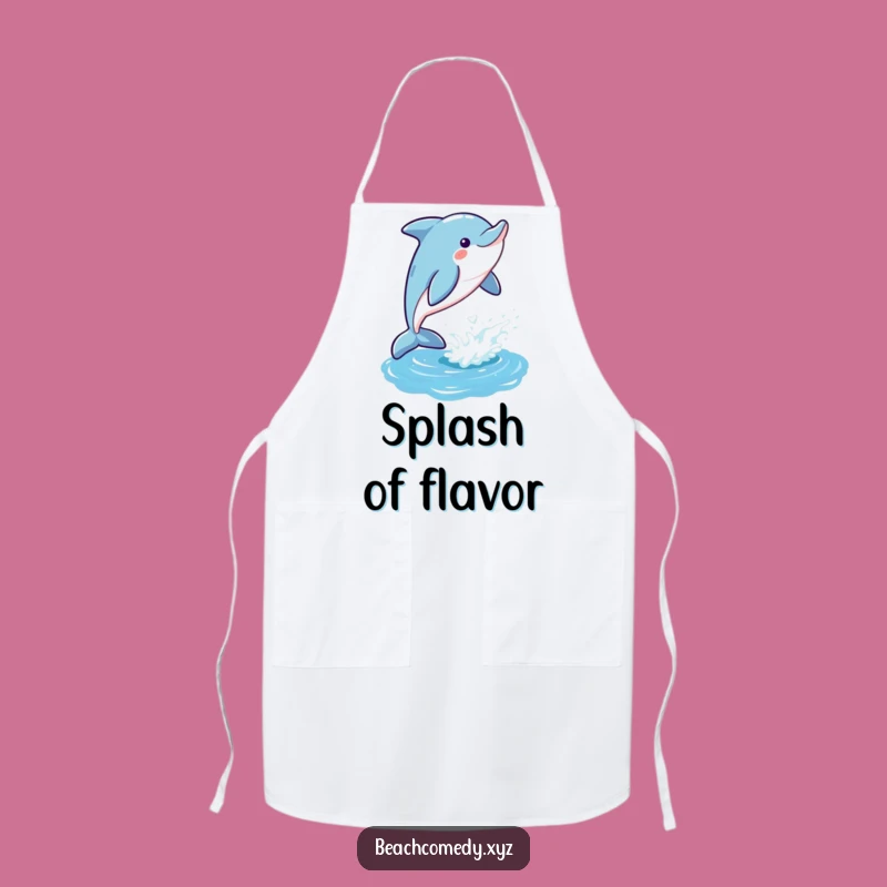 Funny Dolphin Apron: Kitchen Leaping Ocean Chef Accessory Funny Gift