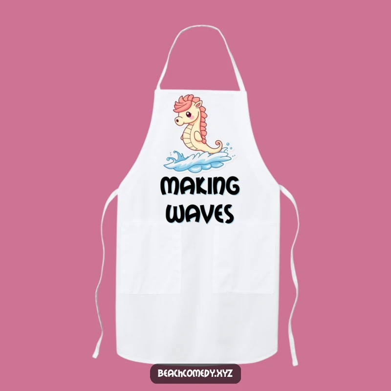 Funny Seahorse Apron: Whimsical Chef Wave Rider Kitchen Wear, Funny Gift
