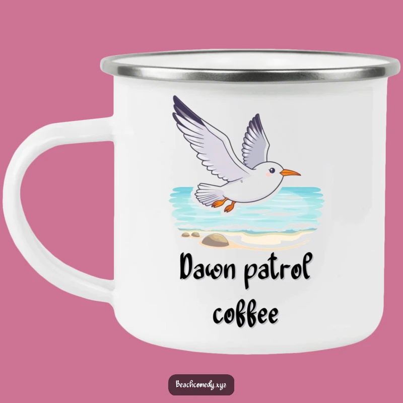 Funny Seagull Camping Mug: Soaring Beach Camp Cup Funny Gift