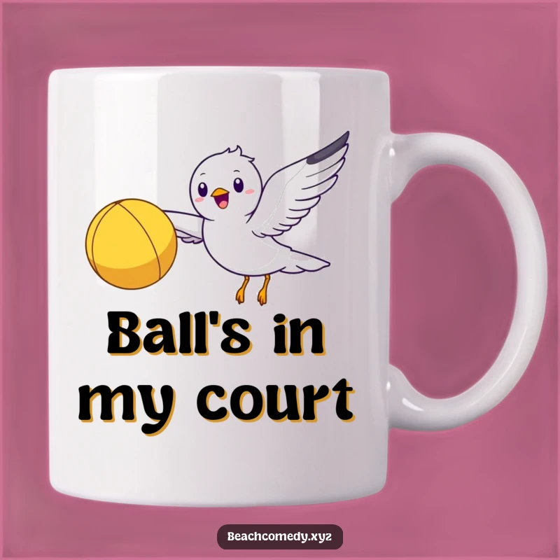 Funny Seagull Beach Ball Mug: Happy Flyer, Perfect Funny Gift for Beach Goers