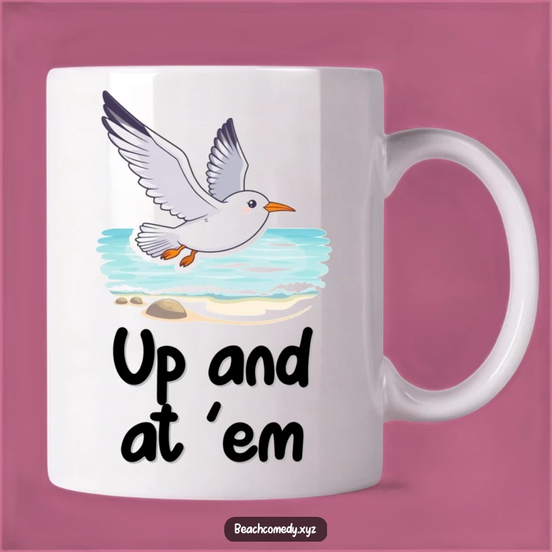 Funny Seagull Mug: Graceful Soaring Beach View Funny Gift for Bird Lovers