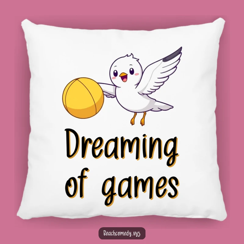 Funny Seagull Pillow: Cozy Beach Ball Cushion, Hilarious Funny Gift