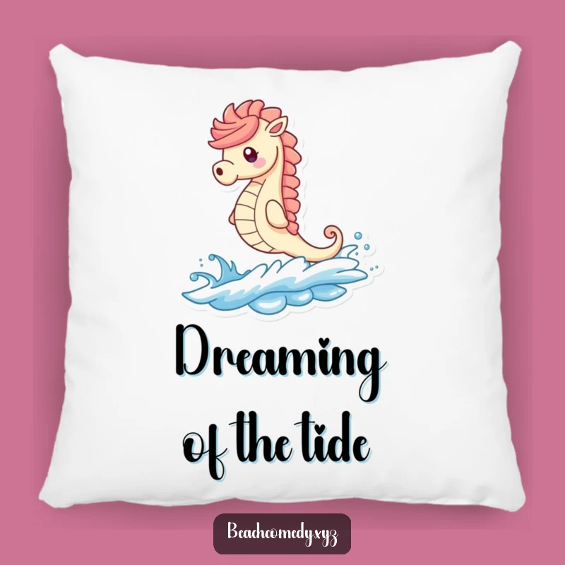 Funny Seahorse Pillow: Cozy Beach Wave Character Cushion, Hilarious Funny Gift