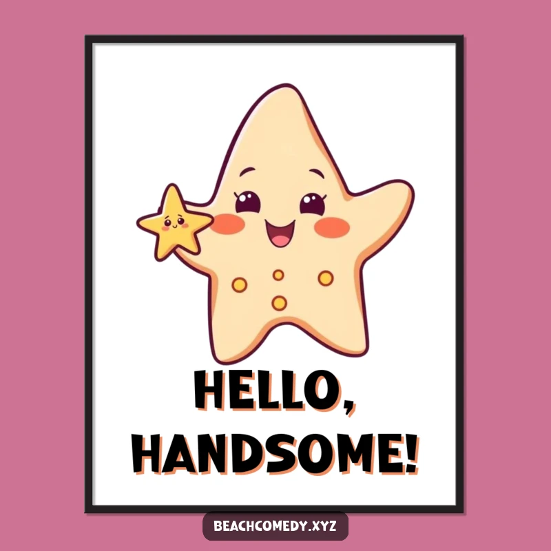 Funny Starfish Digital Art: Cheerful Greeting Print, Perfect Funny Gift Decor