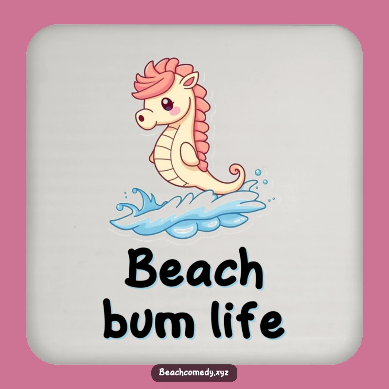 Funny Seahorse Coaster: Whimsical Beach Wave Drink Protector, Ideal Funny Gift