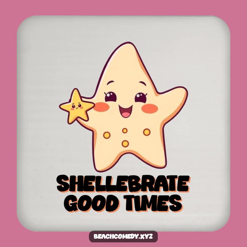 Funny Starfish Coaster: Cheerful Beach Greeting Protector, Perfect Funny Gift
