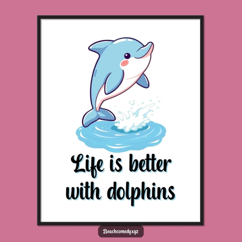Free Printable Wall Art: Playful Dolphin Leap, Joyful Downloadable Art Gift