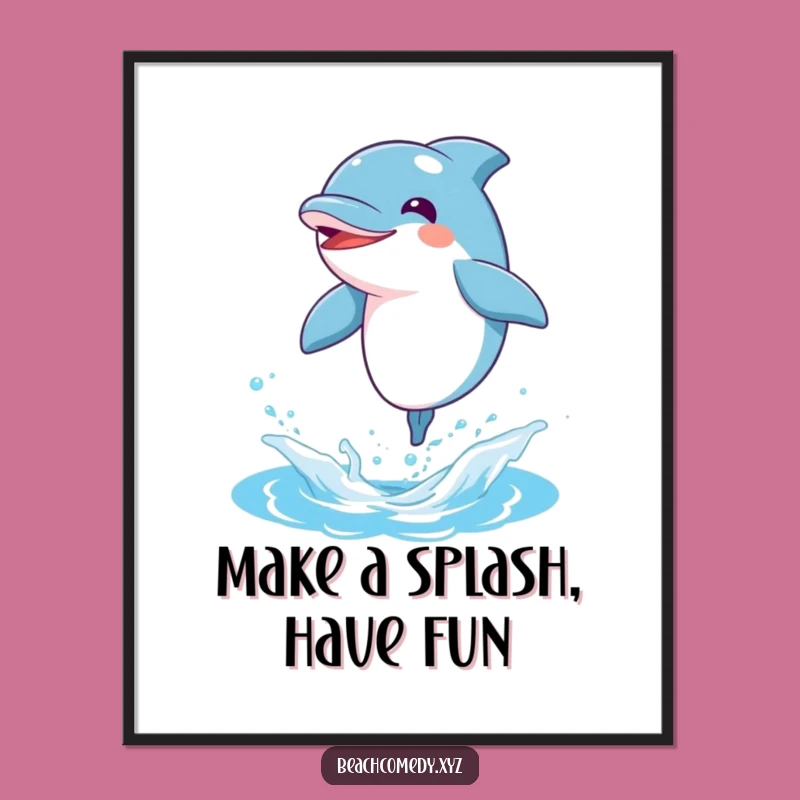 Funny Free Printable Dolphin Wall Art: Joyful Leap Downloadable Ocean Decor