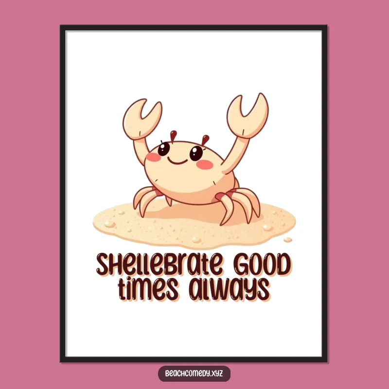 Free Printable Wall Art: Funny Crab Sideways Scuttle, Hilarious Downloadable Art Gift