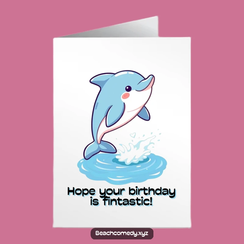 Free Printable Birthday Card: Playful Dolphin Leap, Joyful Downloadable Gift