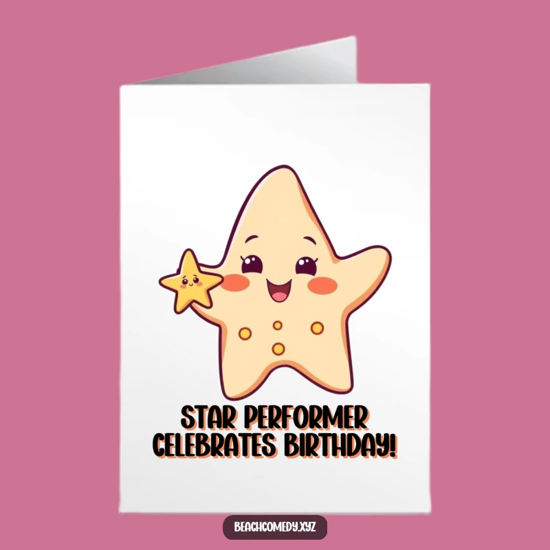 Free Printable Starfish Birthday Card: Funny Greeting Design for a Cheerful Downloadable Gift