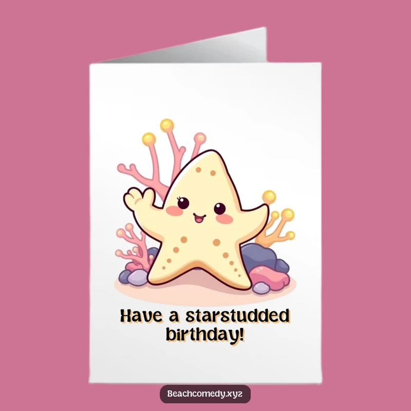 Free Printable Birthday Card: Cute Starfish Greeting, Whimsical Downloadable Gift