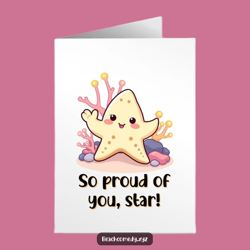 Free Printable Congrats Card: Cute Starfish Greeting, Whimsical Downloadable Gift