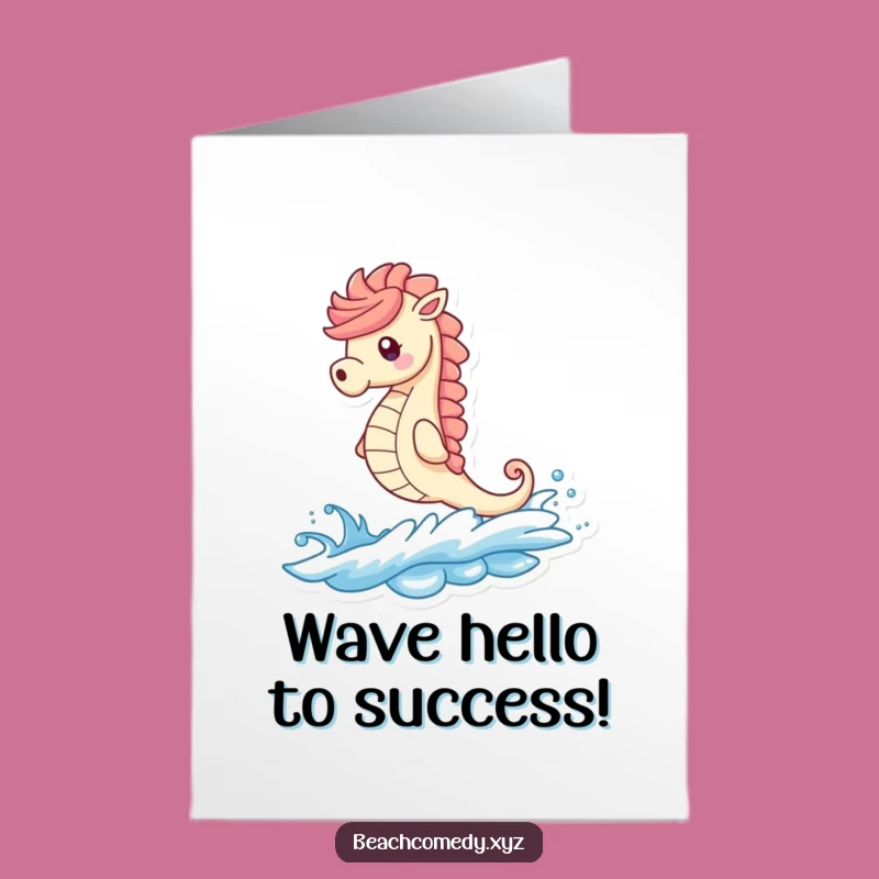 Seahorse Congrats Card: Free Printable Wave Rider for a Funny Downloadable Achievement Gift