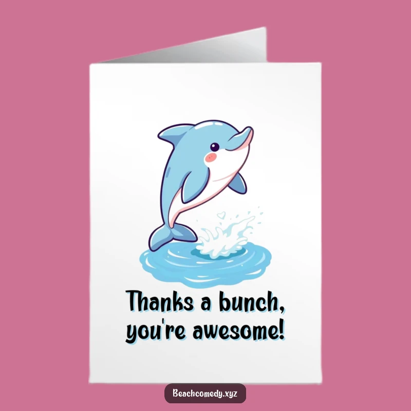 Free Printable Thank You Card: Playful Dolphin Leap, Joyful Downloadable Gift