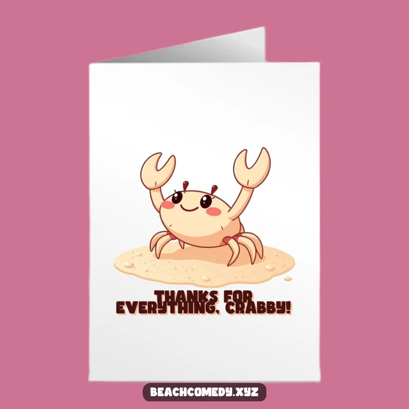 Free Printable Thank You Card: Funny Crab Sideways Scuttle, Hilarious Downloadable Gift