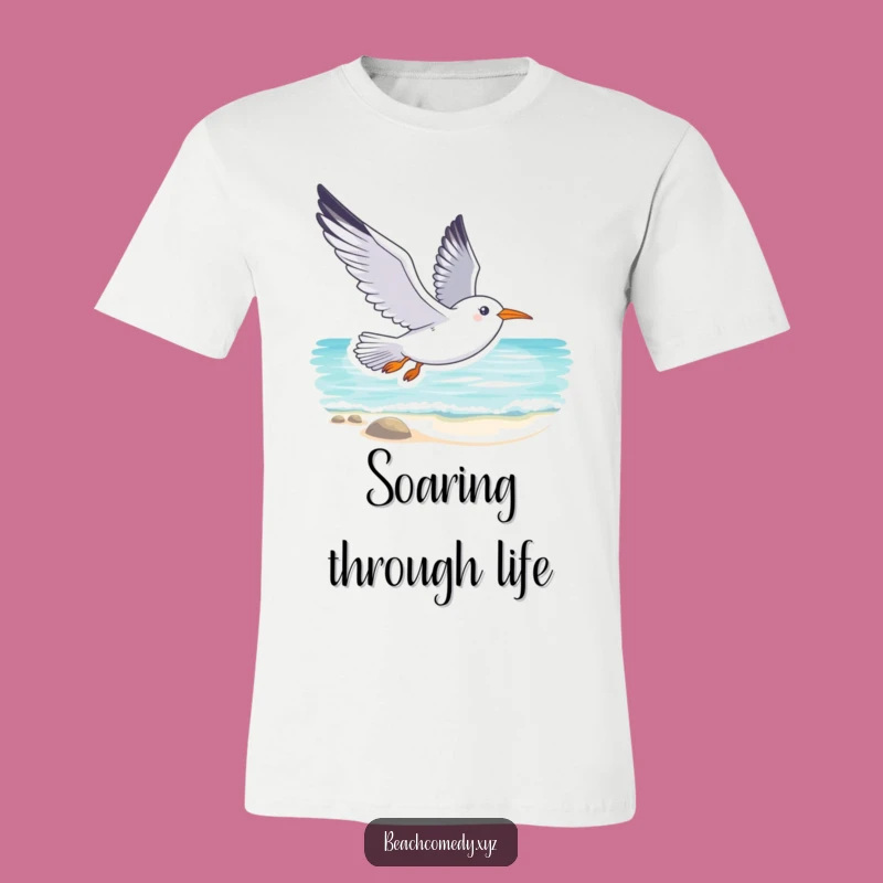 Funny Seagull T-Shirt: Soaring Beach Vibes Funny Gift for Him or Her